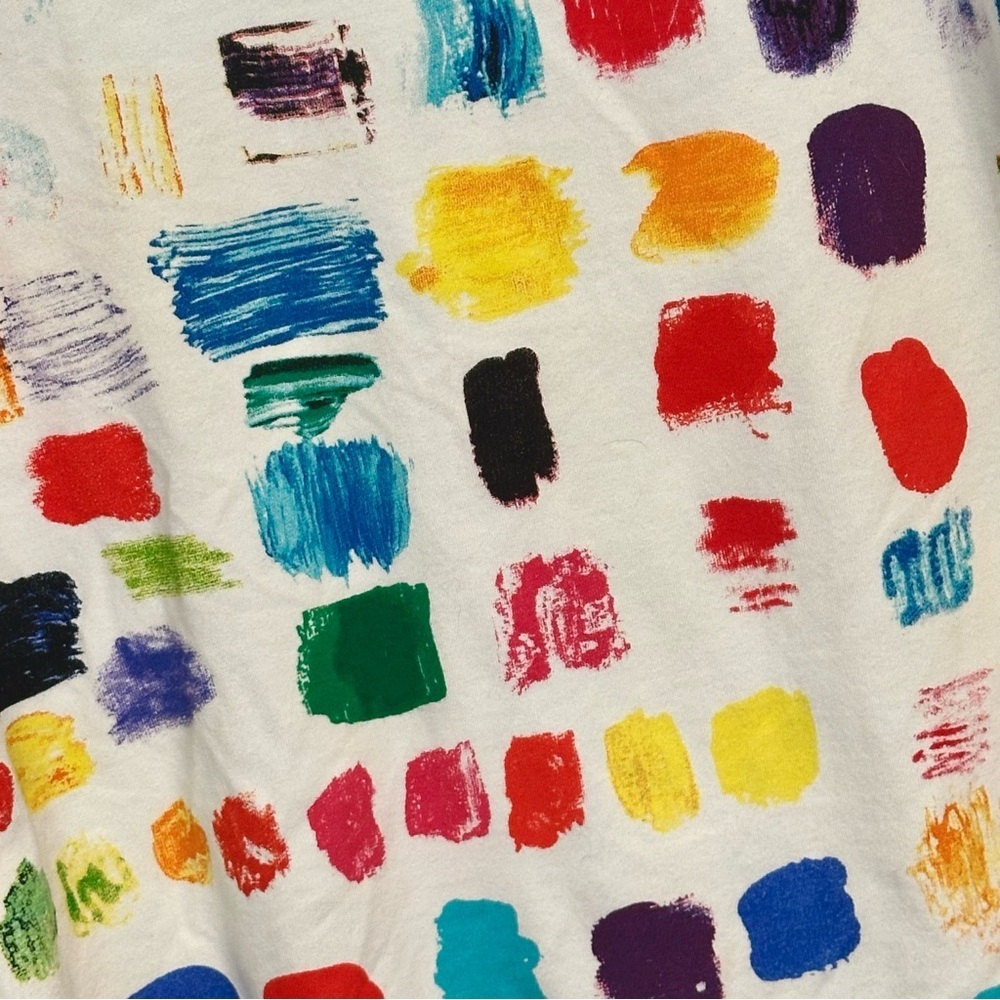 Ken Done Gallery Colorful Abstract Print V-Neck Top Exam Print Artwork 2017 M - Picture 4 of 8